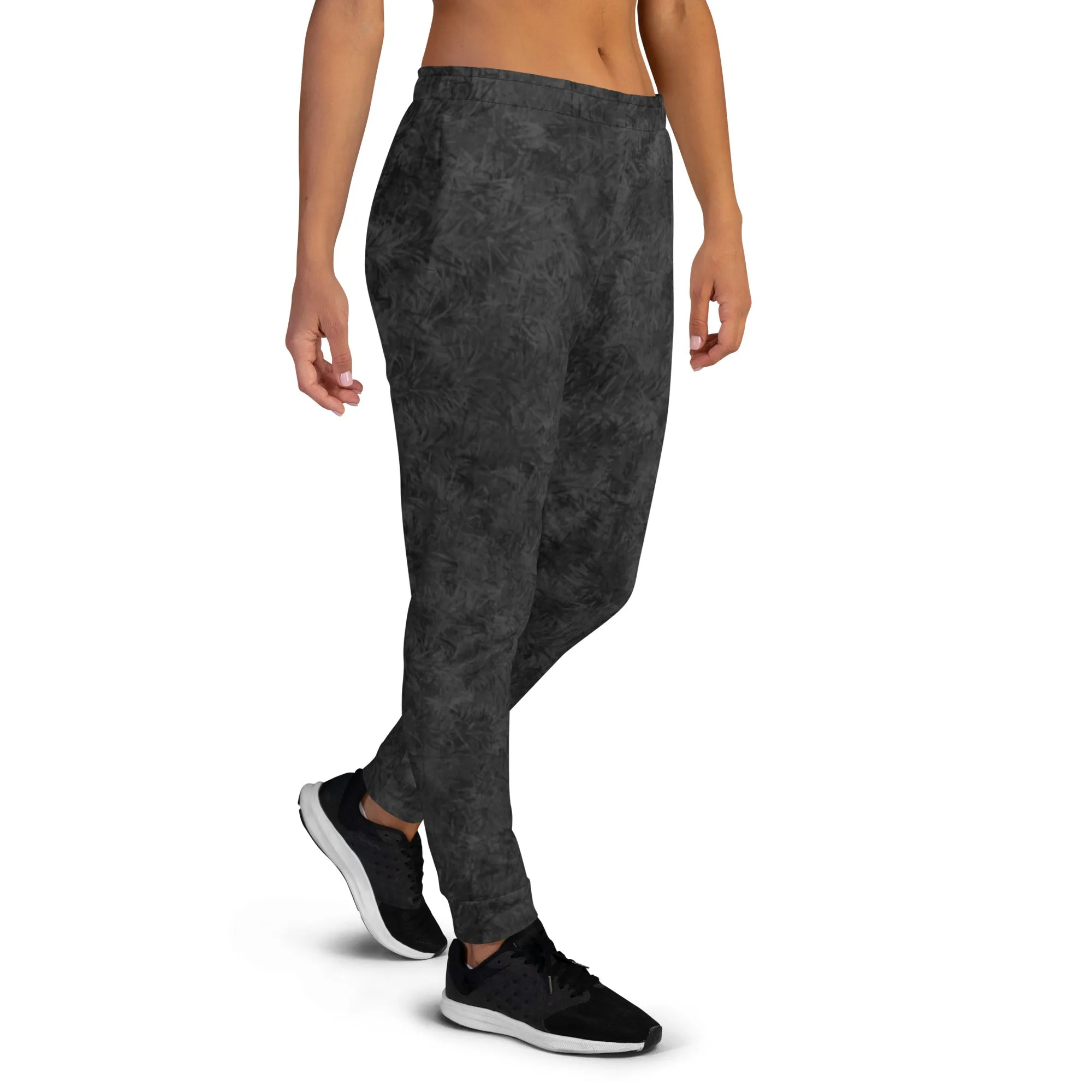 Black Cat Fur Print Women's Slim Fit Joggers