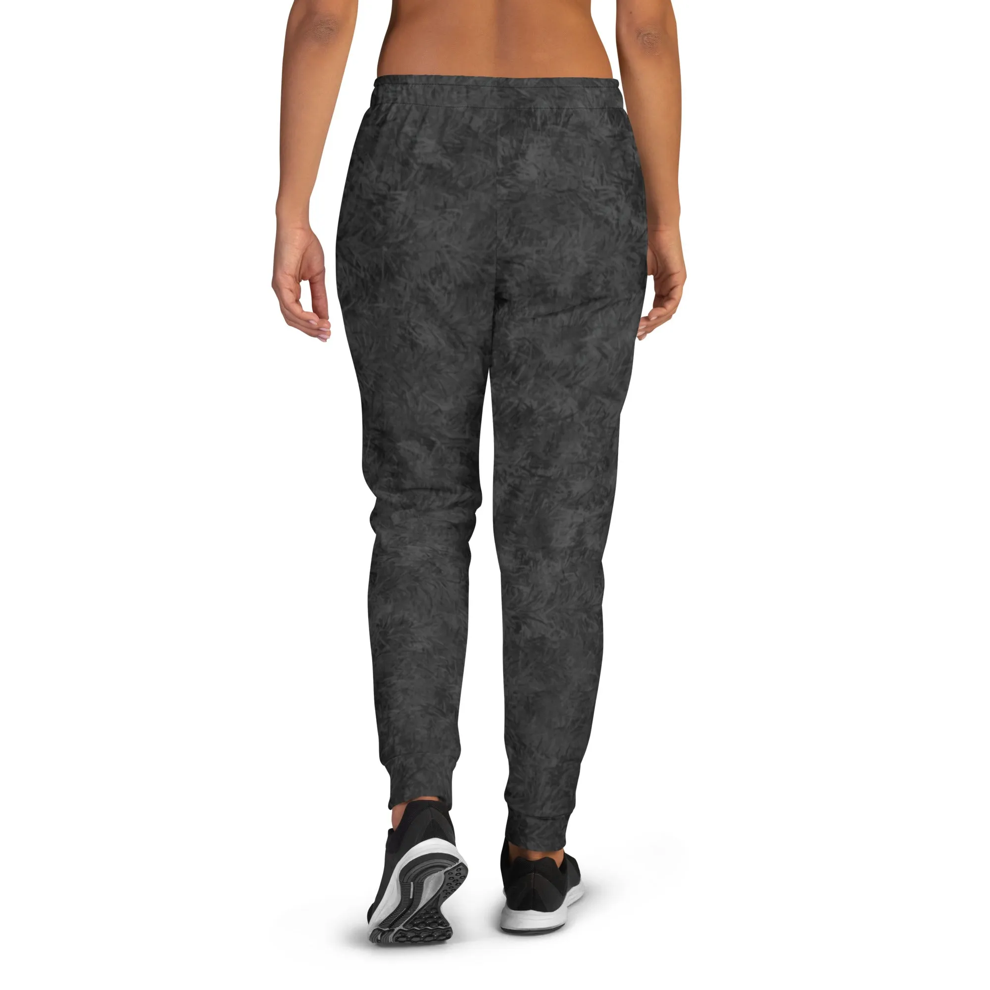 Black Cat Fur Print Women's Slim Fit Joggers