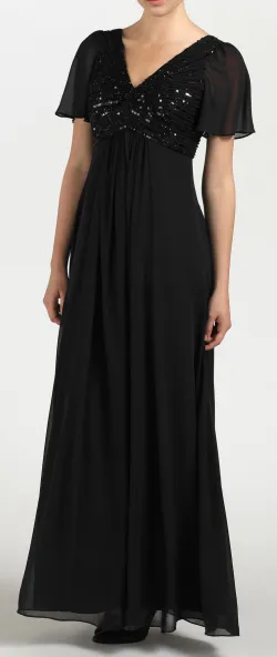 Black Chiffon Gown - Ava