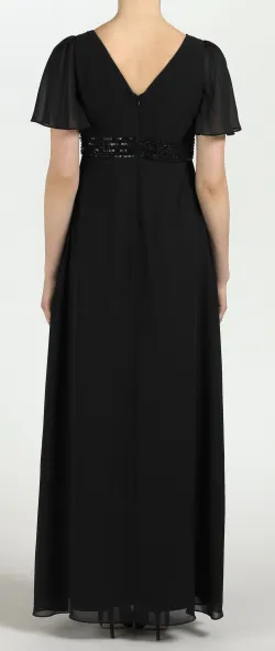 Black Chiffon Gown - Ava