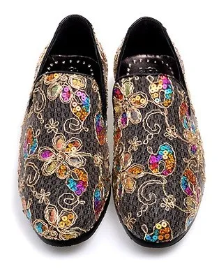 Black Sequin Men's Oxfords