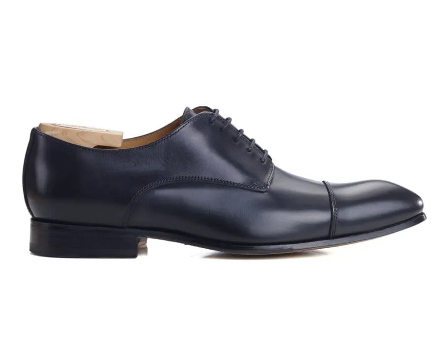 Garston Black Derby Shoes with Leather Outsole