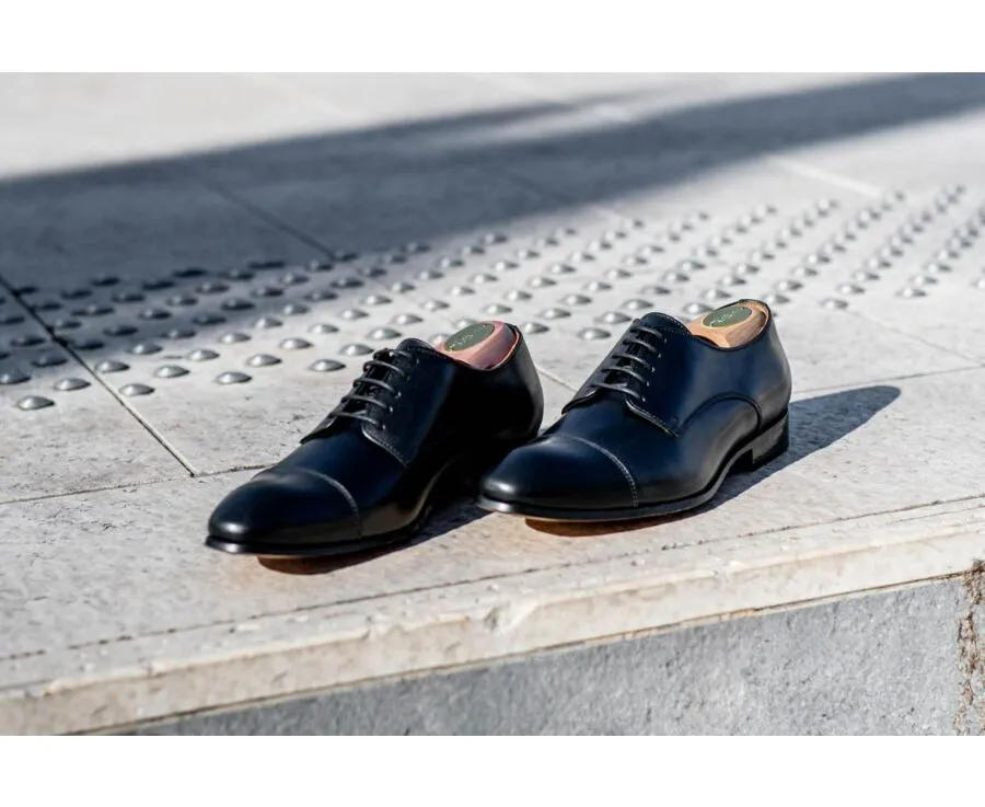 Garston Black Derby Shoes with Leather Outsole