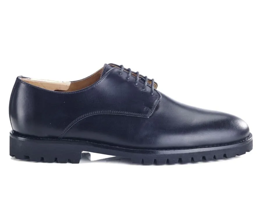 Black Derby Shoes with Rubber Sole - BUSHEY GOMME