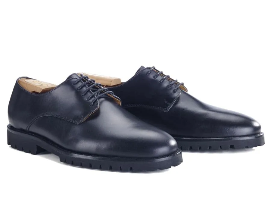 Black Derby Shoes with Rubber Sole - BUSHEY GOMME