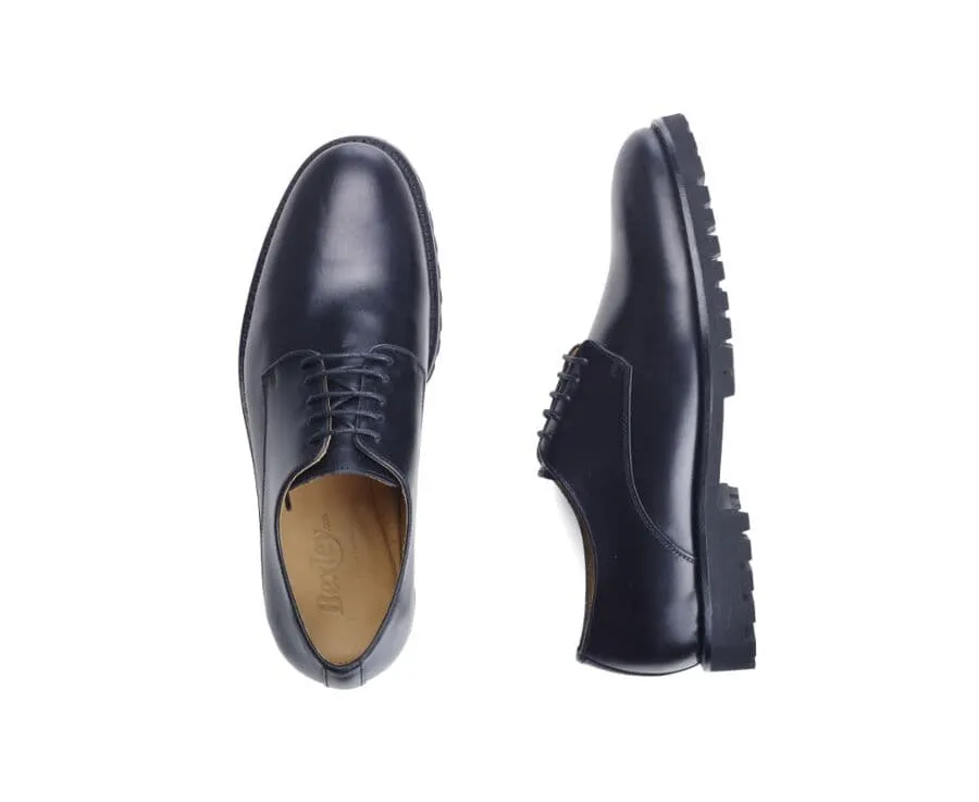 Black Derby Shoes with Rubber Sole - BUSHEY GOMME