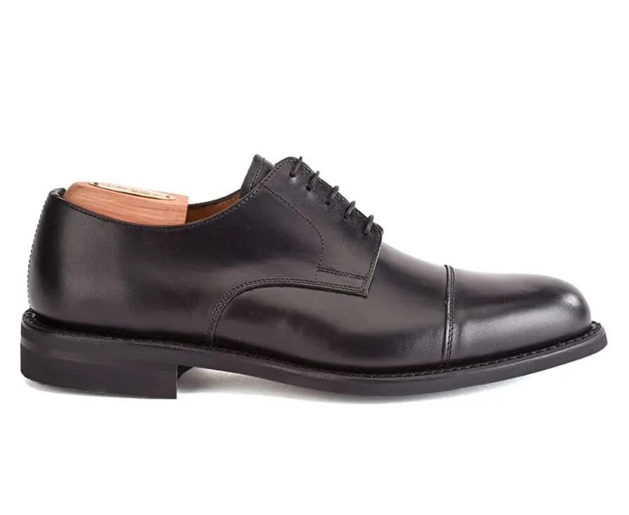 Mayfair classic Gomme City black derby shoes with rubber outsole.