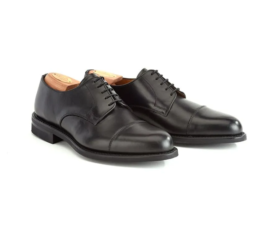 Mayfair classic Gomme City black derby shoes with rubber outsole.