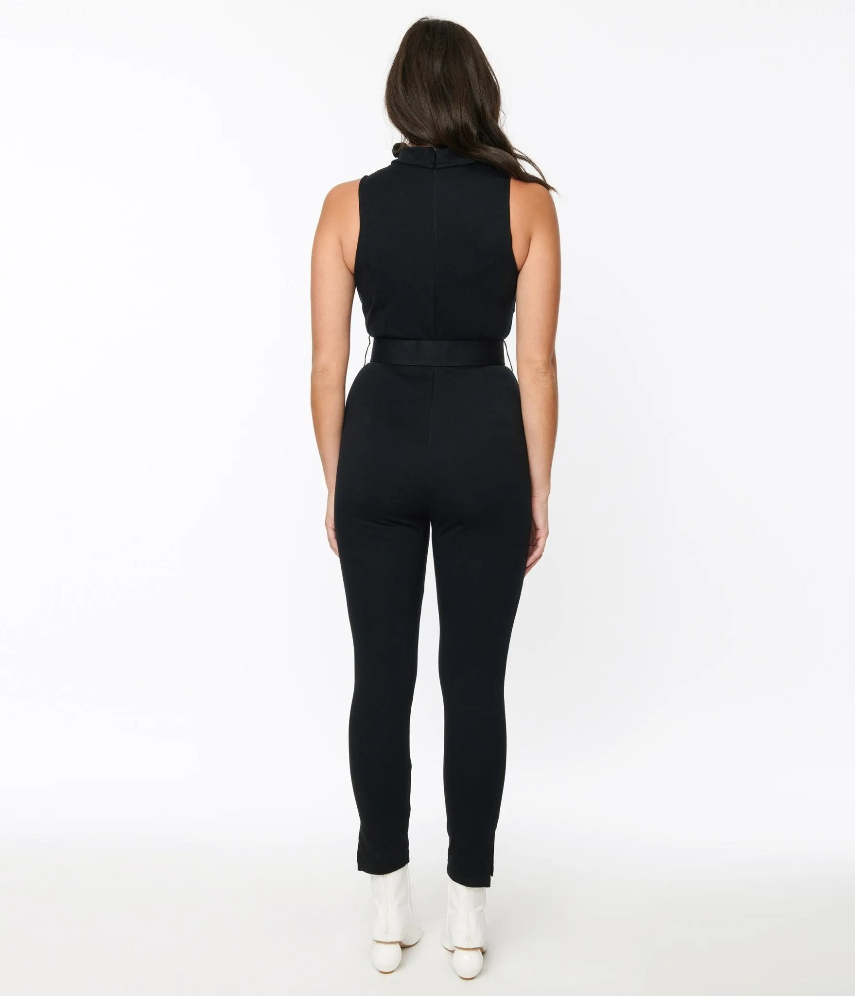 Belted Black Knit Celina Jumpsuit