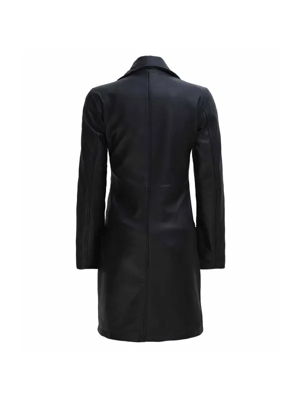 Black Leather Coat for Women