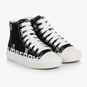 Black Logo High-Top Trainers 