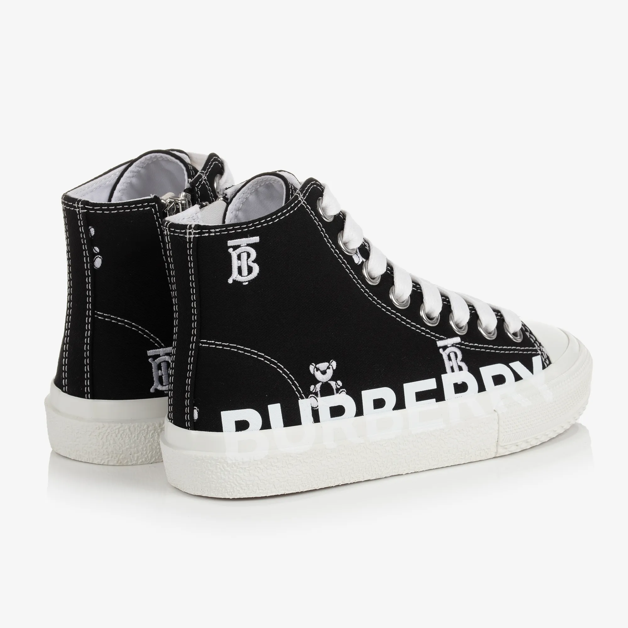 Black Logo High-Top Trainers 