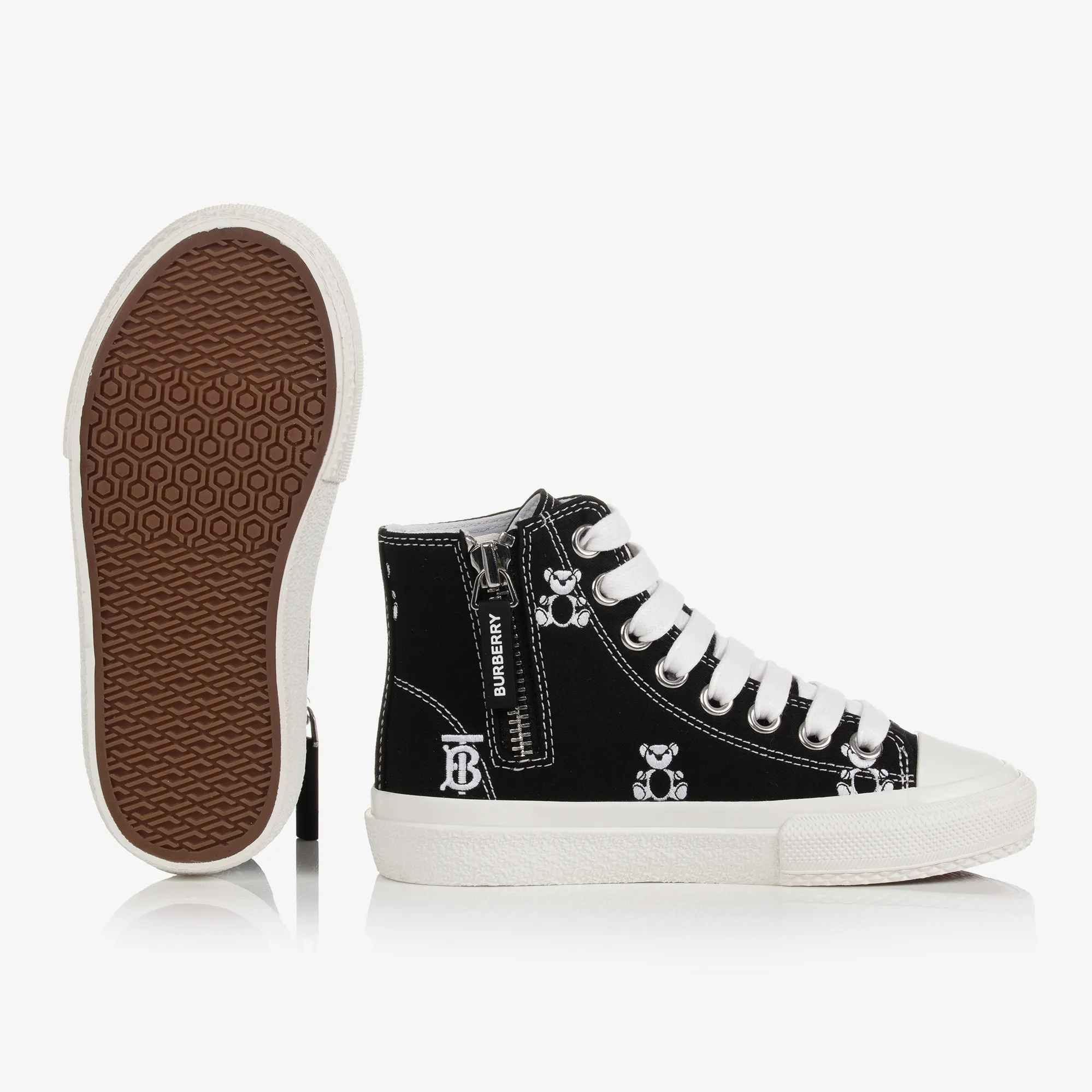 Black Logo High-Top Trainers 