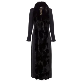 Black Long Fur Coat in St. Petersburg