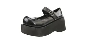 Black Chunky Cleated Platform Flats