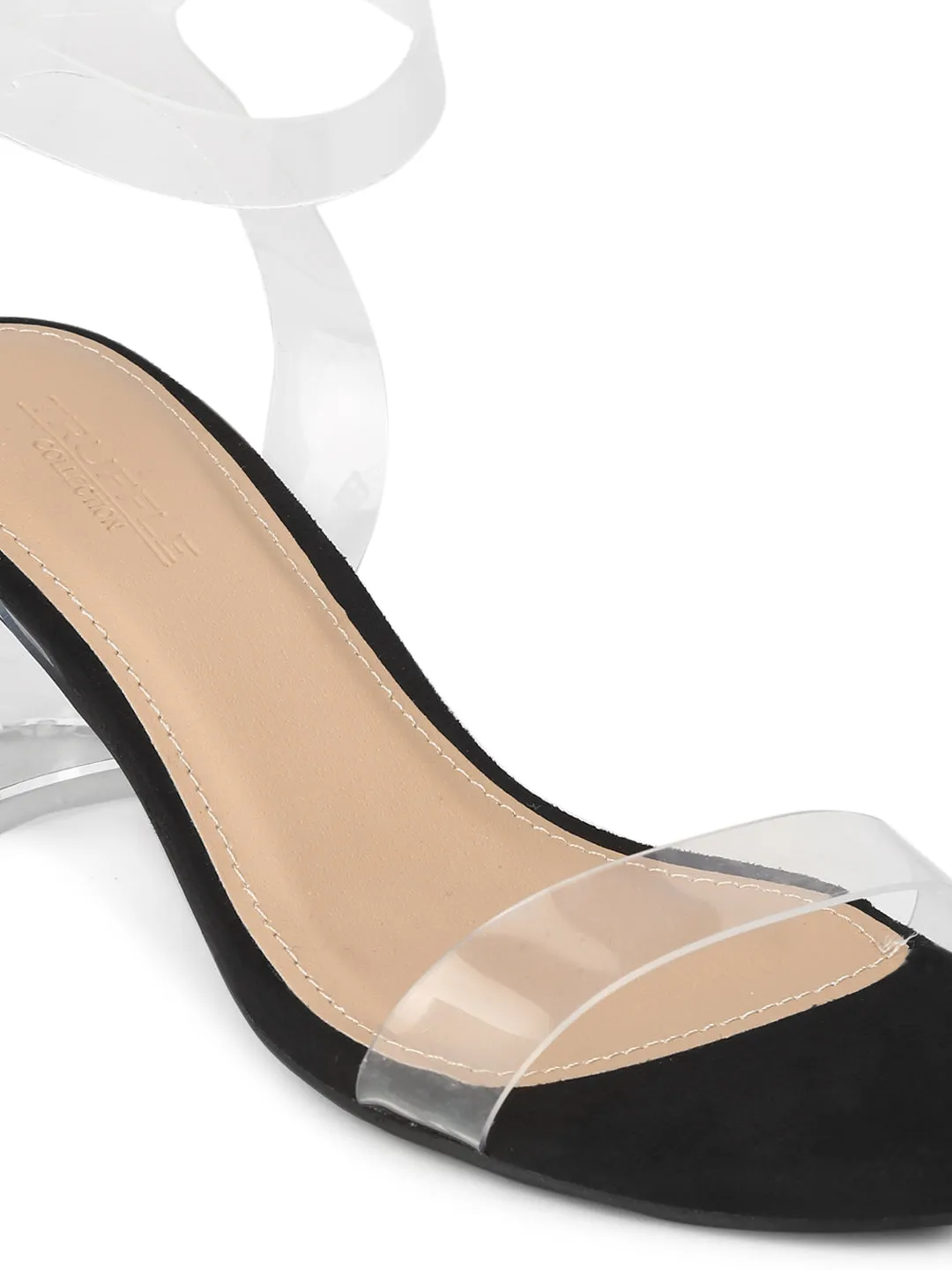 Black Micro Low Perspex Heels