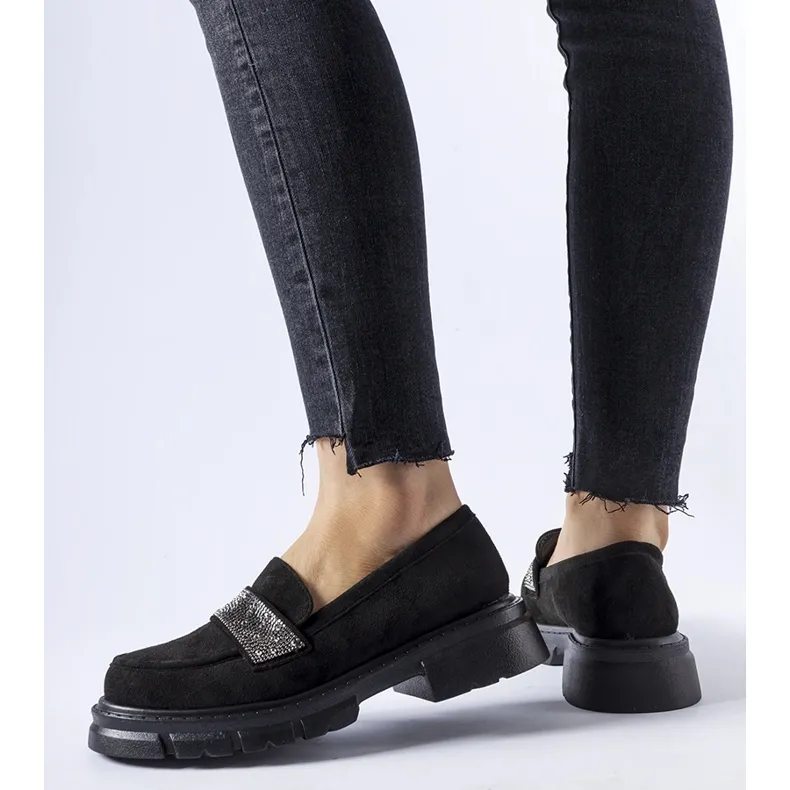 Black Eco-Suede Moccasins by Nicholls