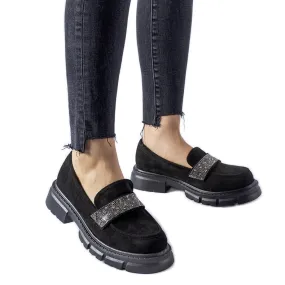 Black Eco-Suede Moccasins by Nicholls