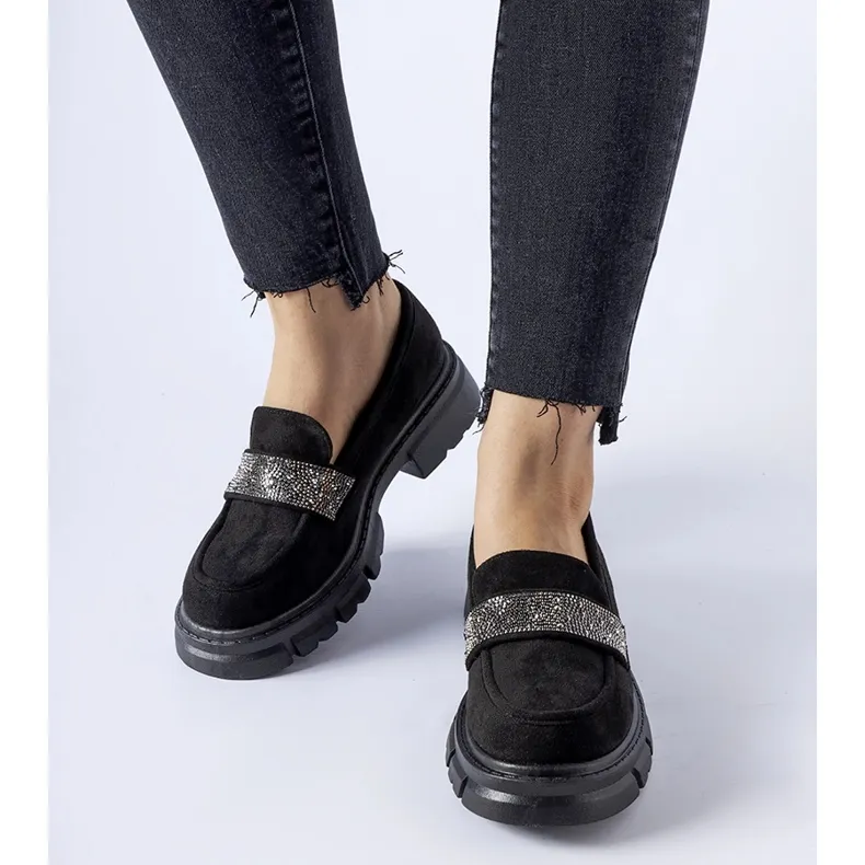 Black Eco-Suede Moccasins by Nicholls