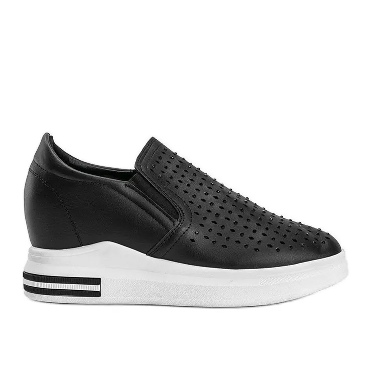 Black openwork wedge sneakers Kyra