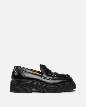 Black Pierced Hair Moccasins by Marni