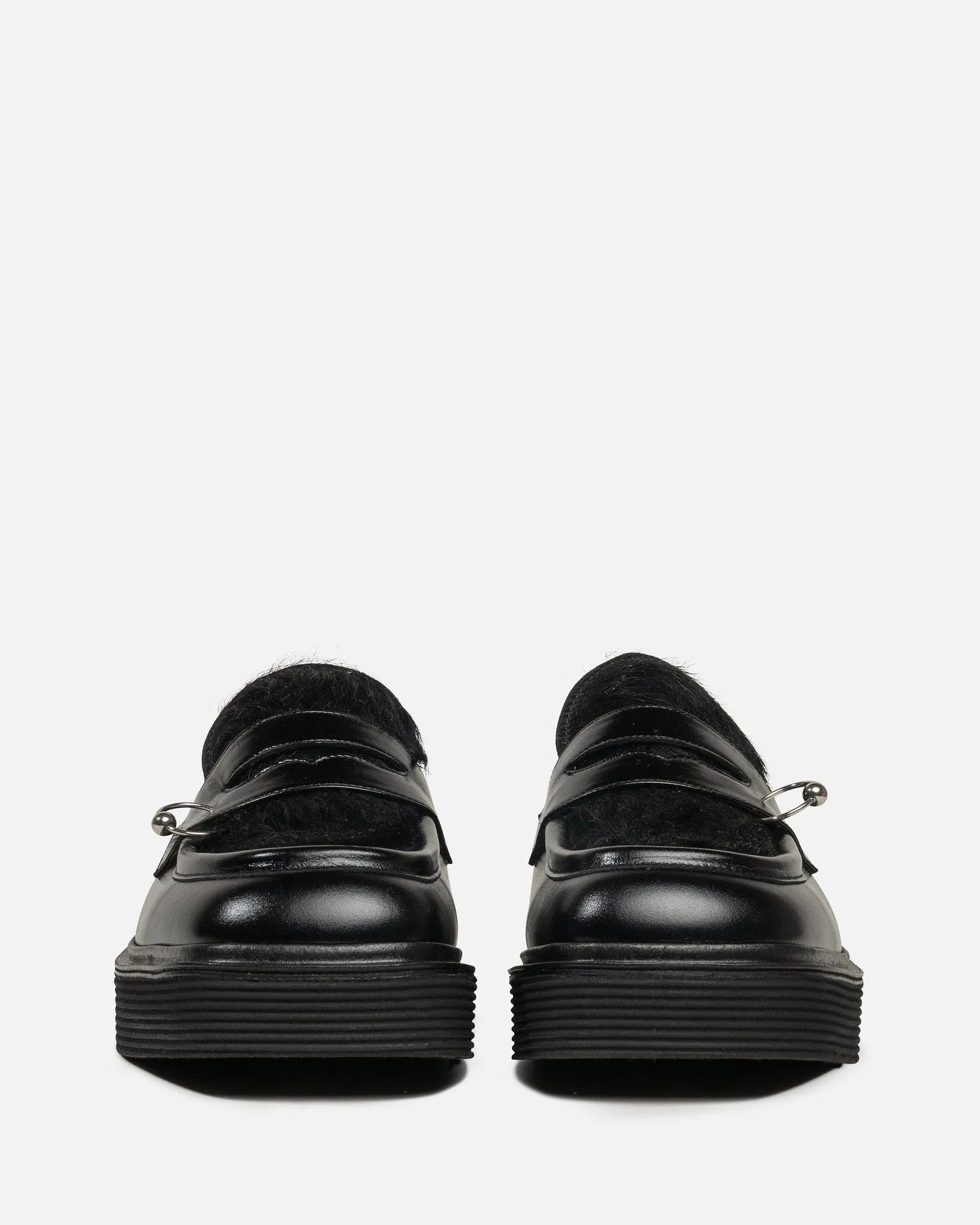 Black Pierced Hair Moccasins by Marni