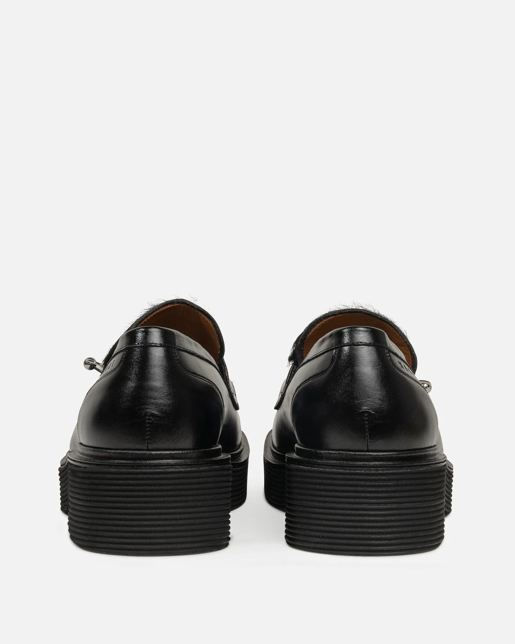 Black Pierced Hair Moccasins by Marni