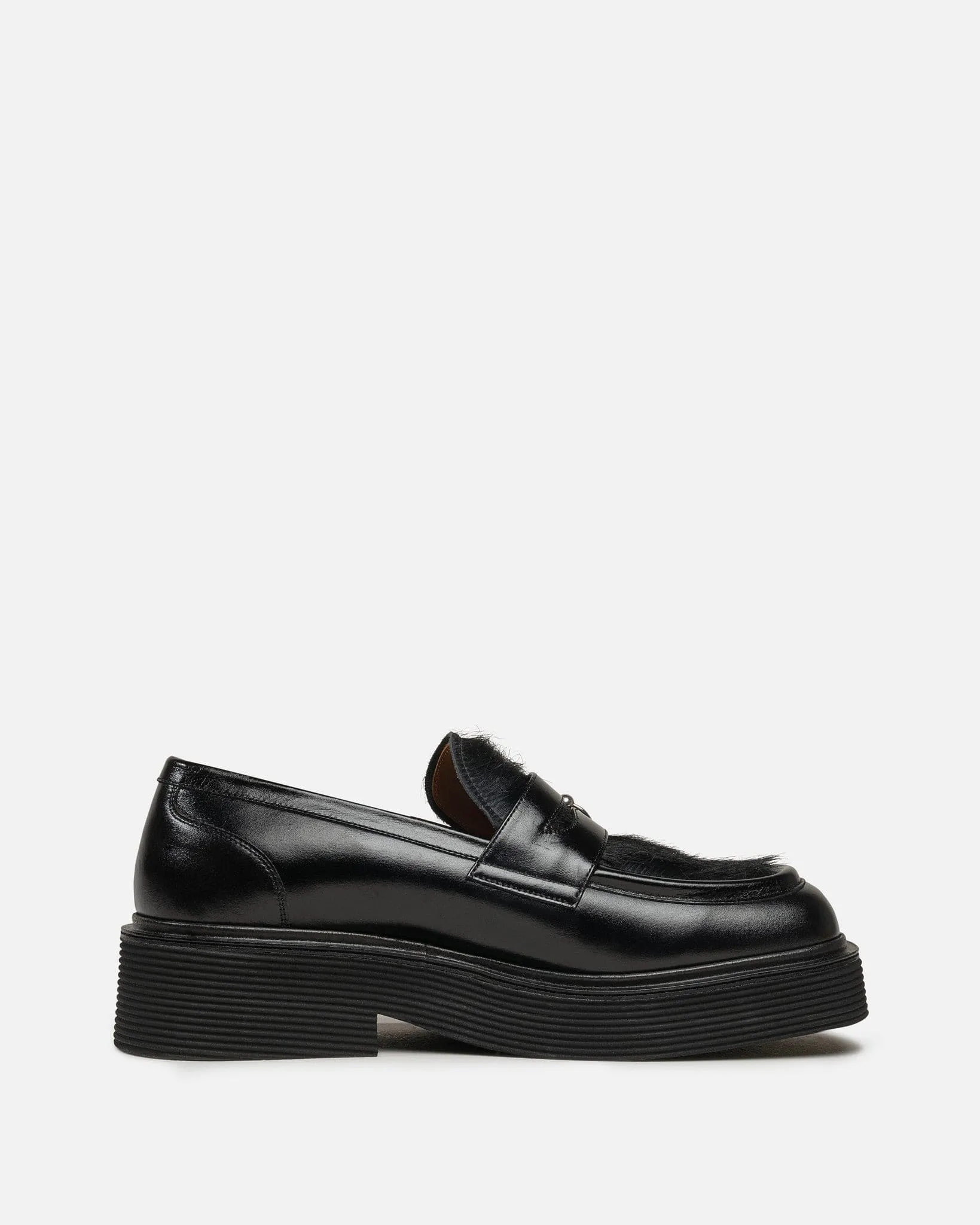 Black Pierced Hair Moccasins by Marni