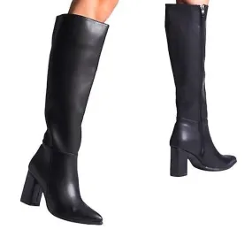 Black Special Design Short Heels Boots for Women