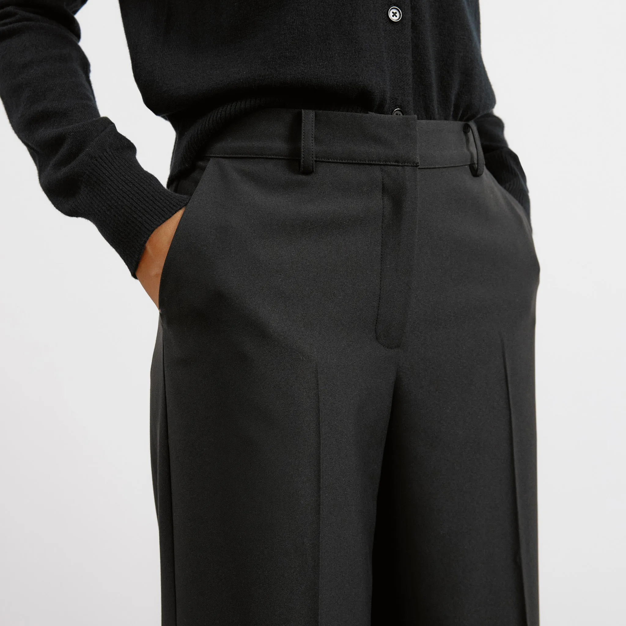 Black Tailored Wide Leg Trousers