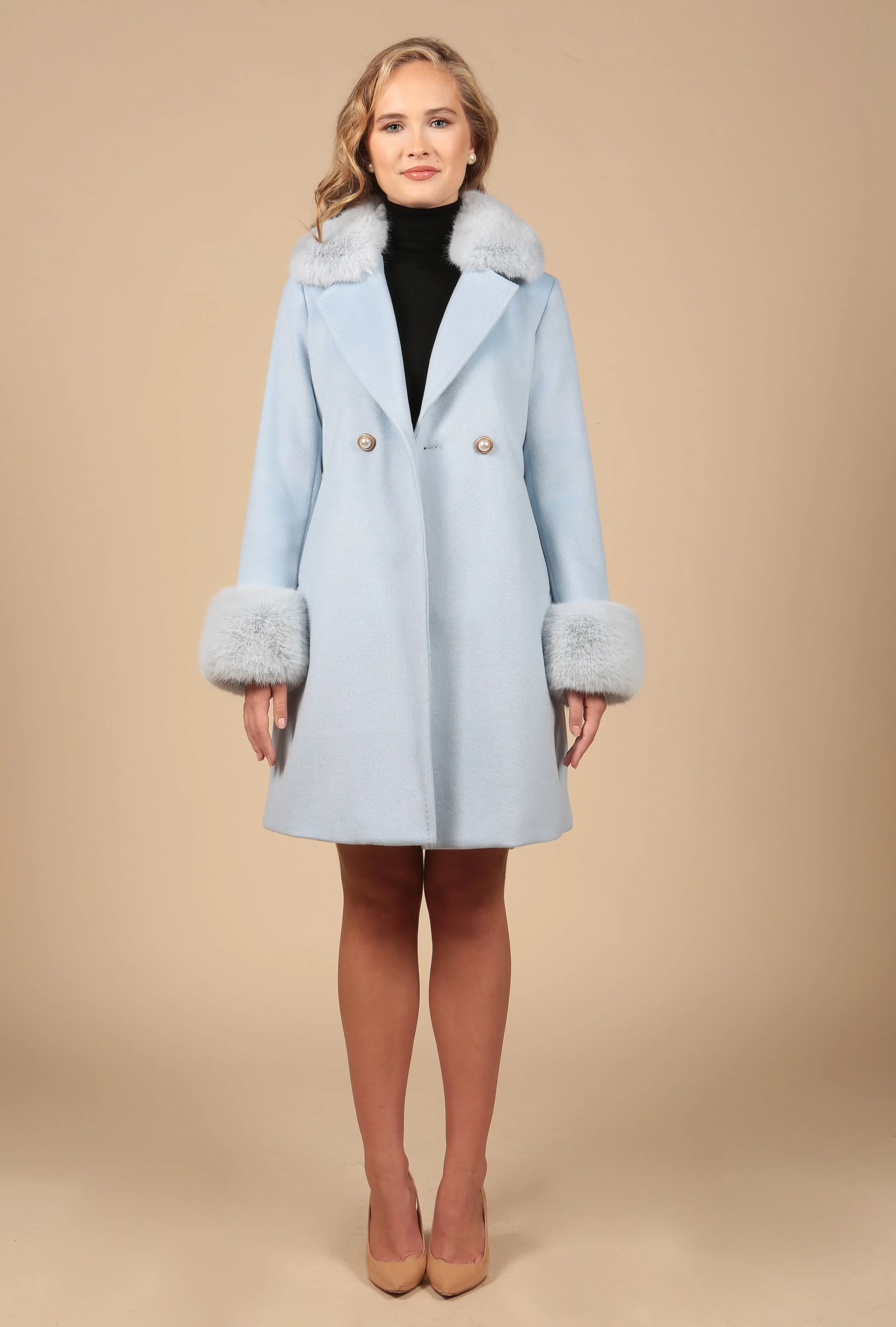 Blue Cashmere and Wool Coat inspired by 'Rear Window'