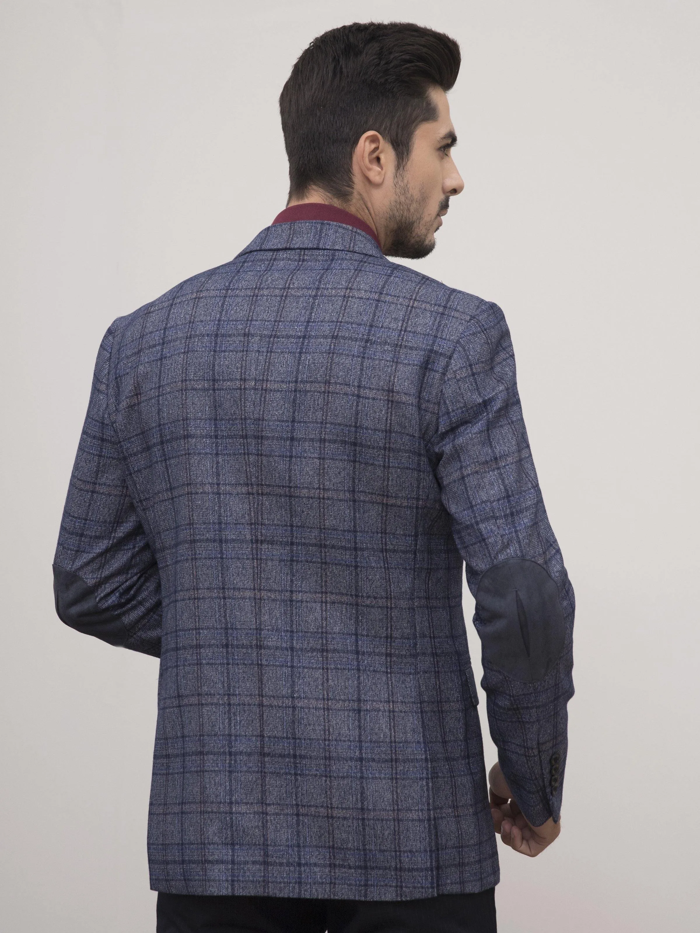 Blue Grey 2 Button Slim Fit Coat