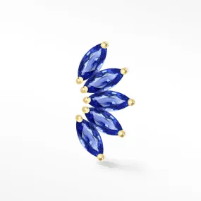 Vibrant Blue Sapphire Earring Lotus