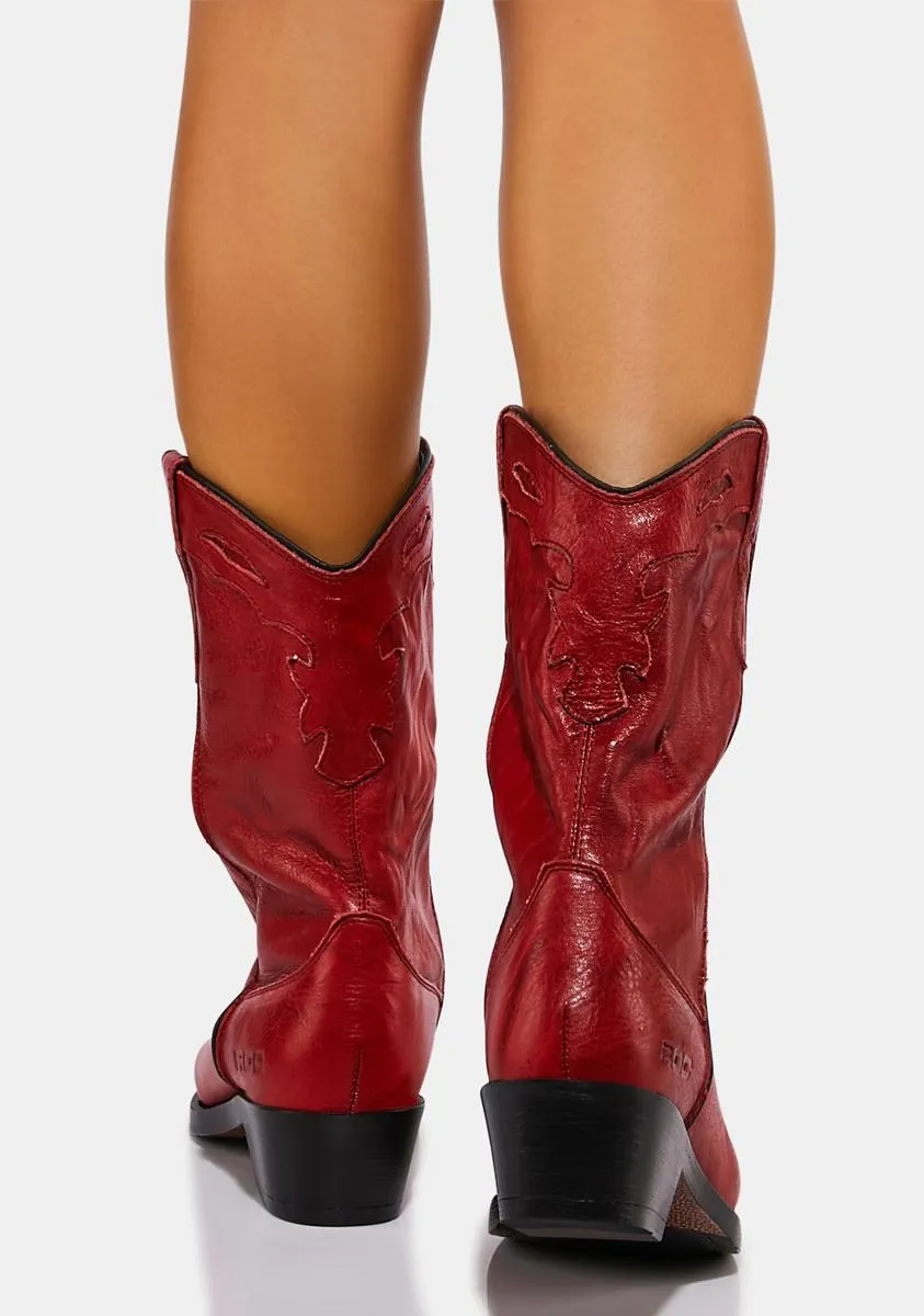 Bold Red Indio Boots