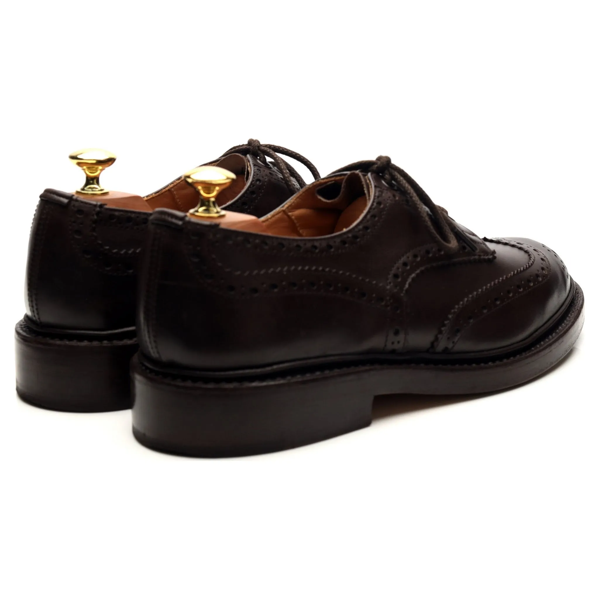 'Bourton' Dark Brown Leather Derby Brogues UK 7.5