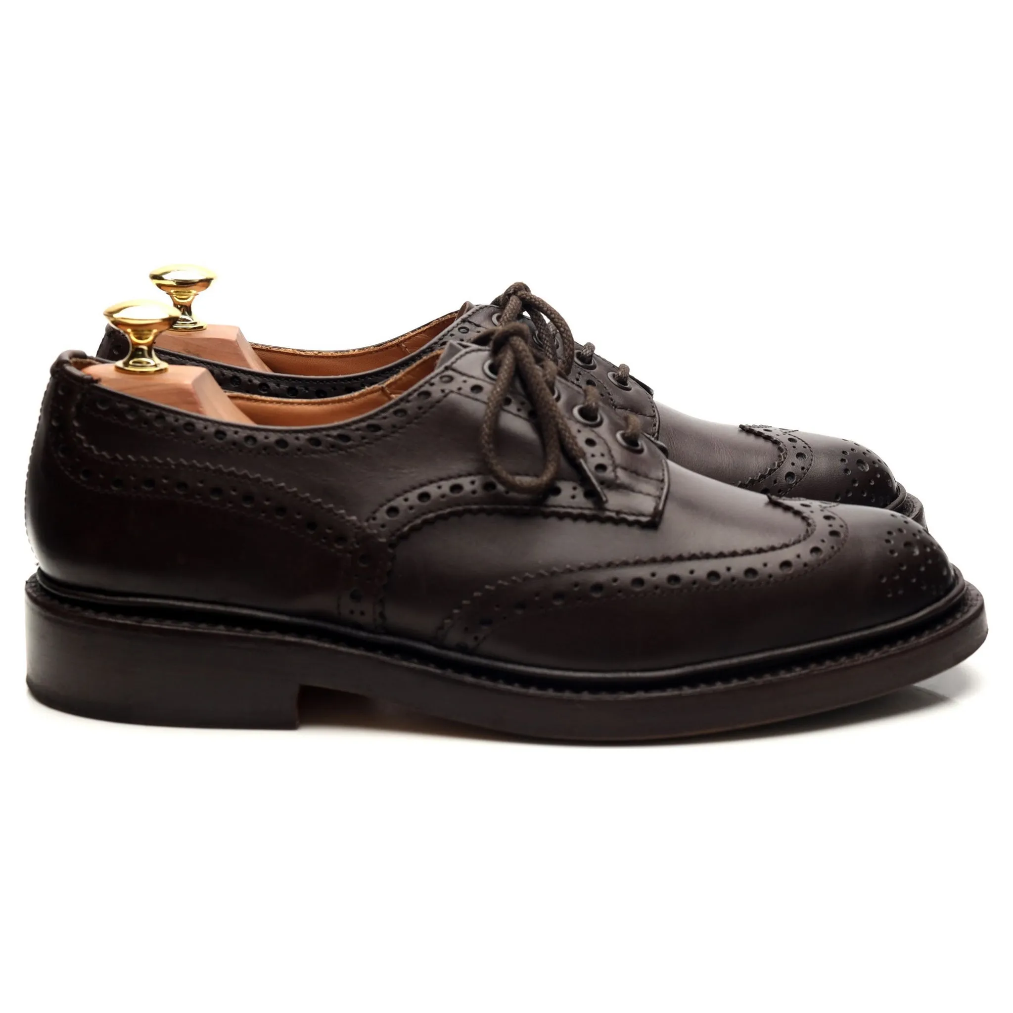 'Bourton' Dark Brown Leather Derby Brogues UK 7.5