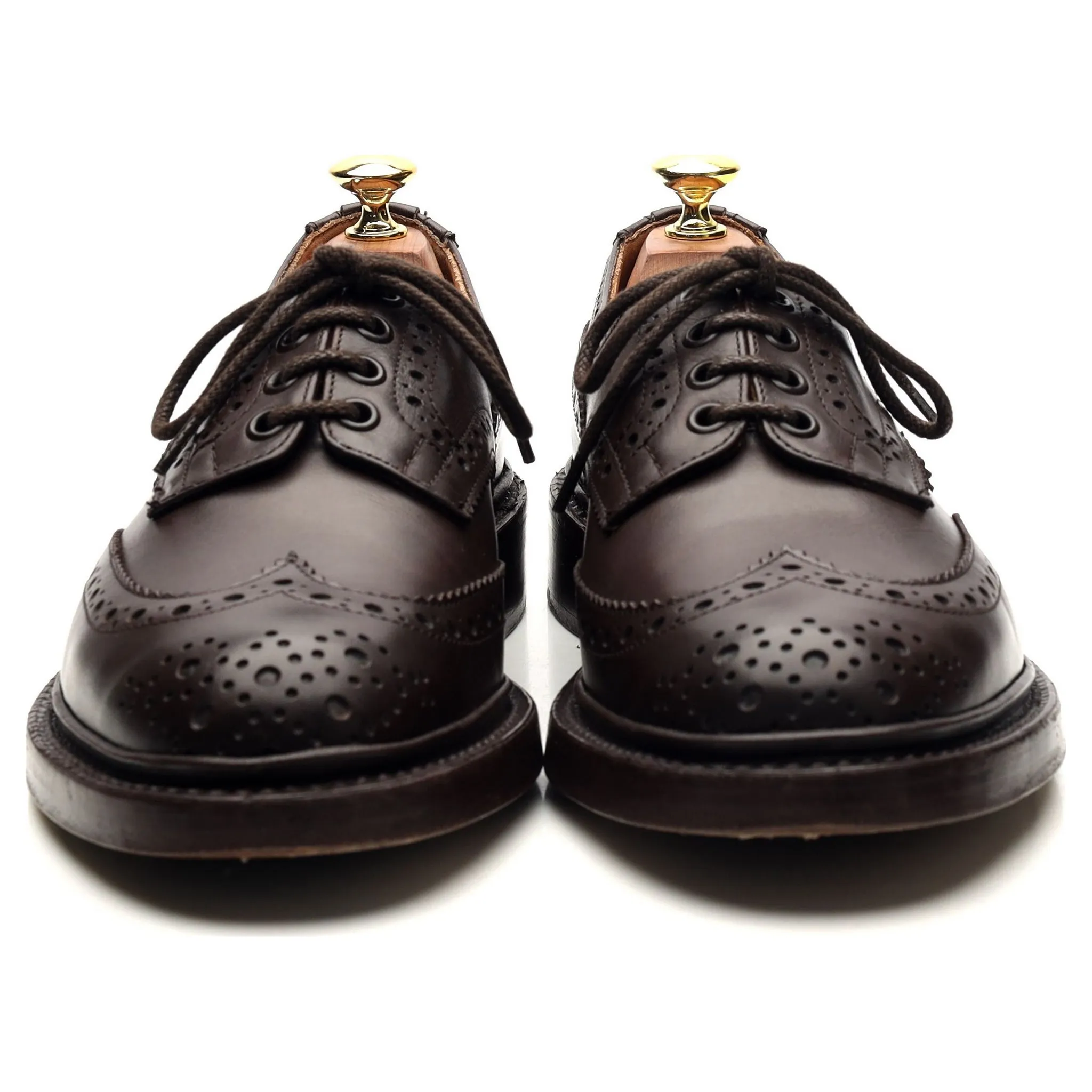 'Bourton' Dark Brown Leather Derby Brogues UK 7.5