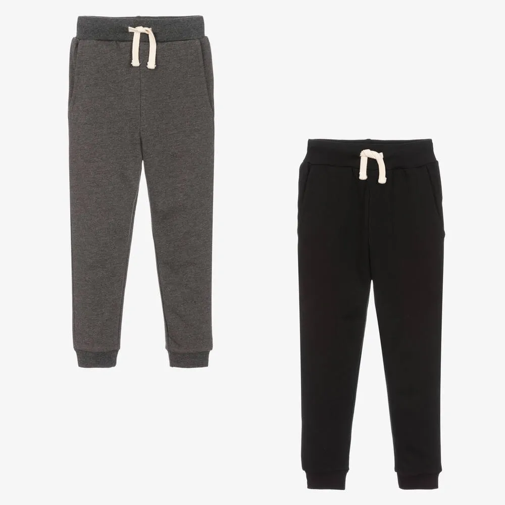 Boys Black & Grey Organic Joggers (2 Pack)