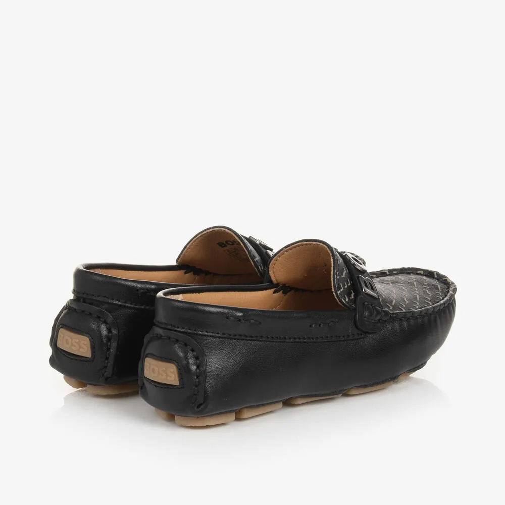 Black Leather Moccasins