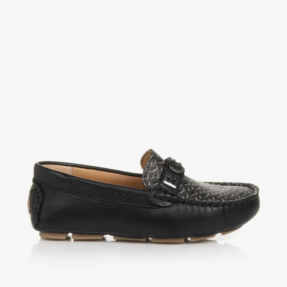 Black Leather Moccasins