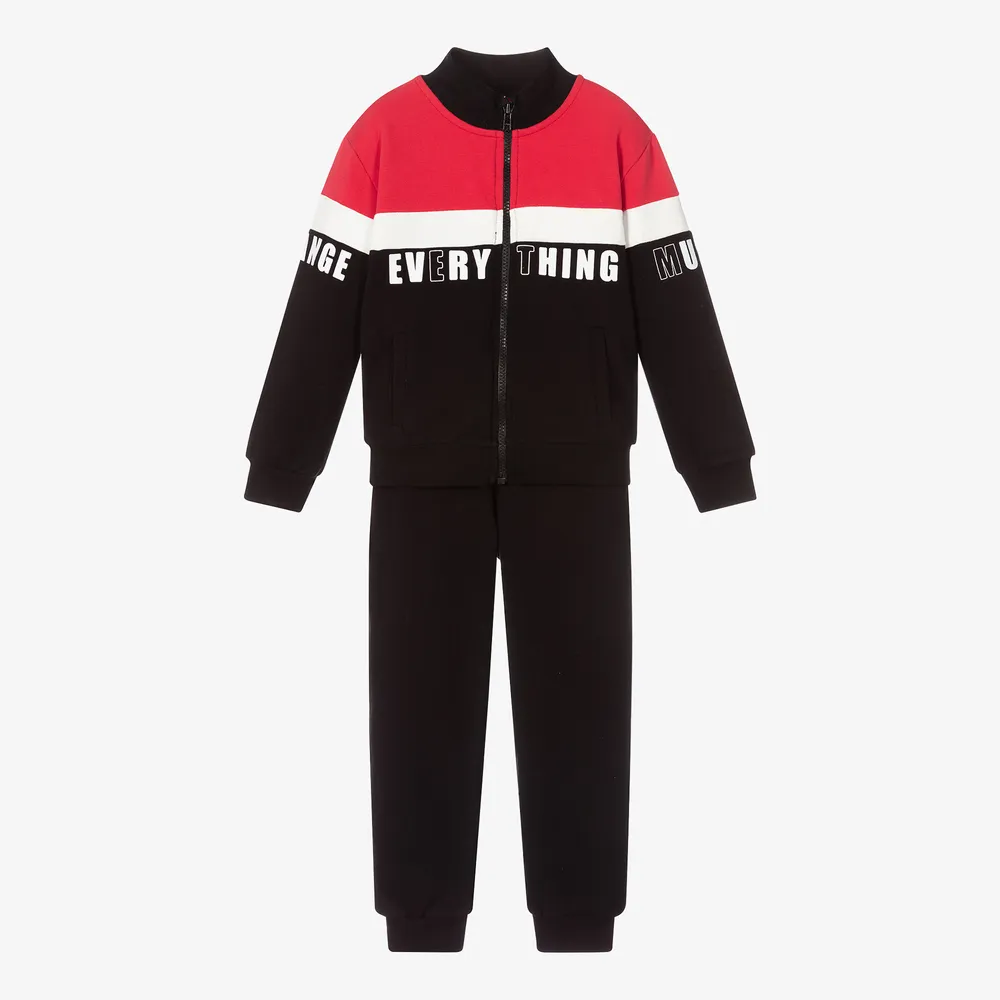 Black Logo Tracksuit for Boys