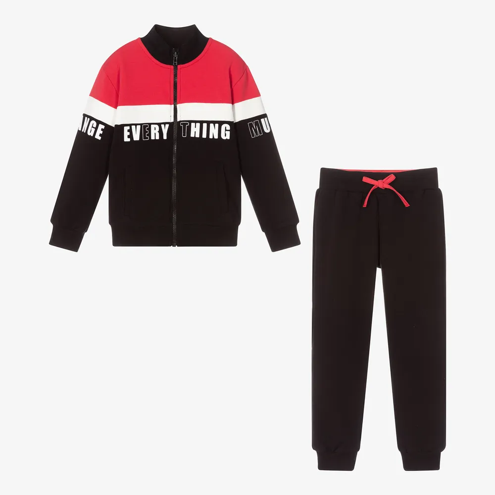 Black Logo Tracksuit for Boys