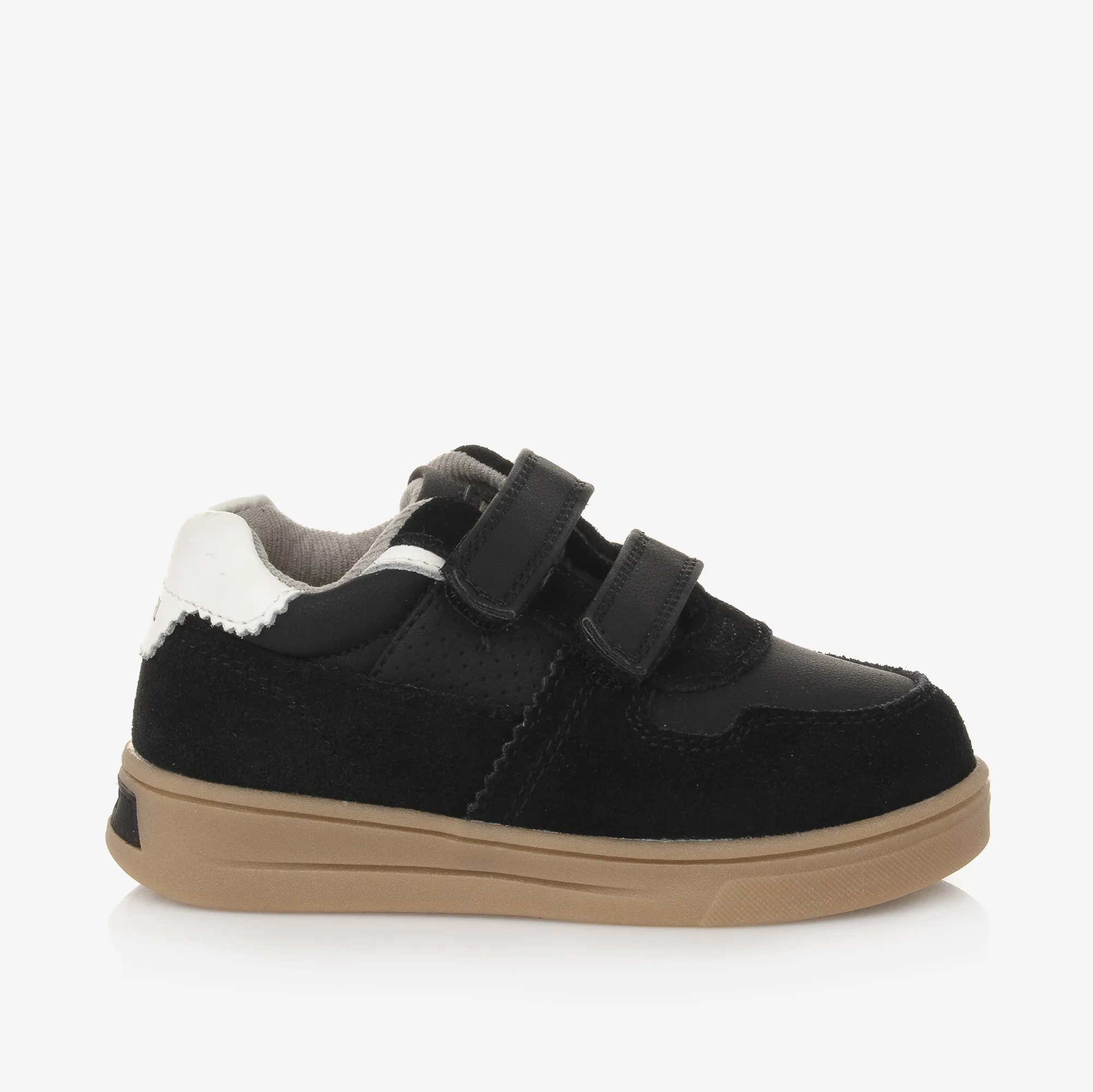 Boys Black Suede Leather Trainers