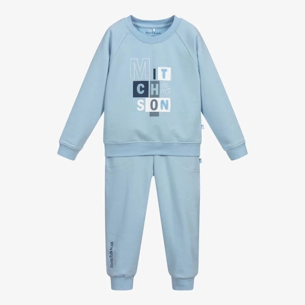 Blue Cotton Tracksuit for Boys