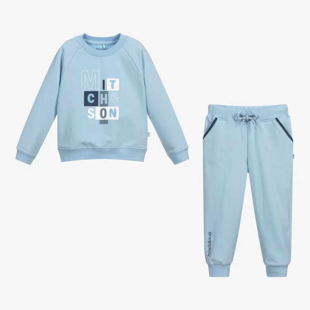 Blue Cotton Tracksuit for Boys