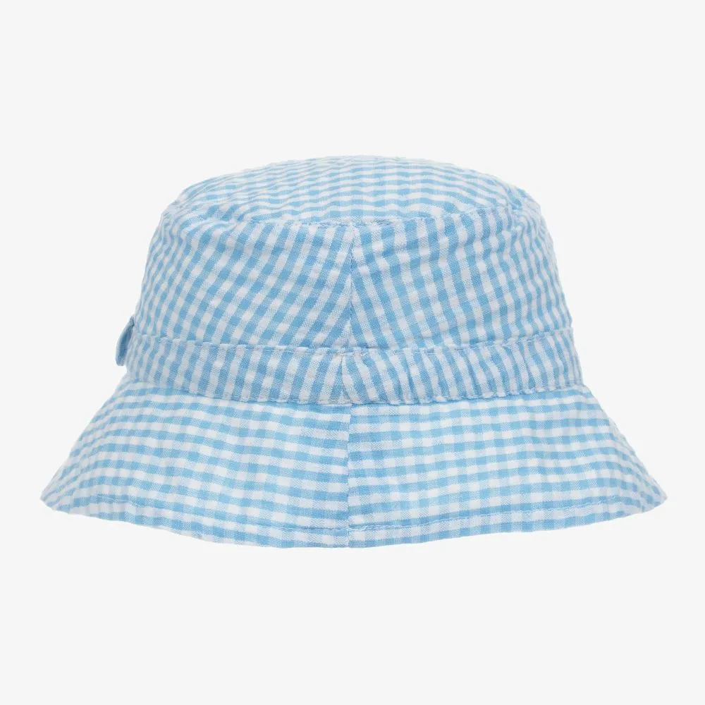 Boys Blue Gingham Sun Hat