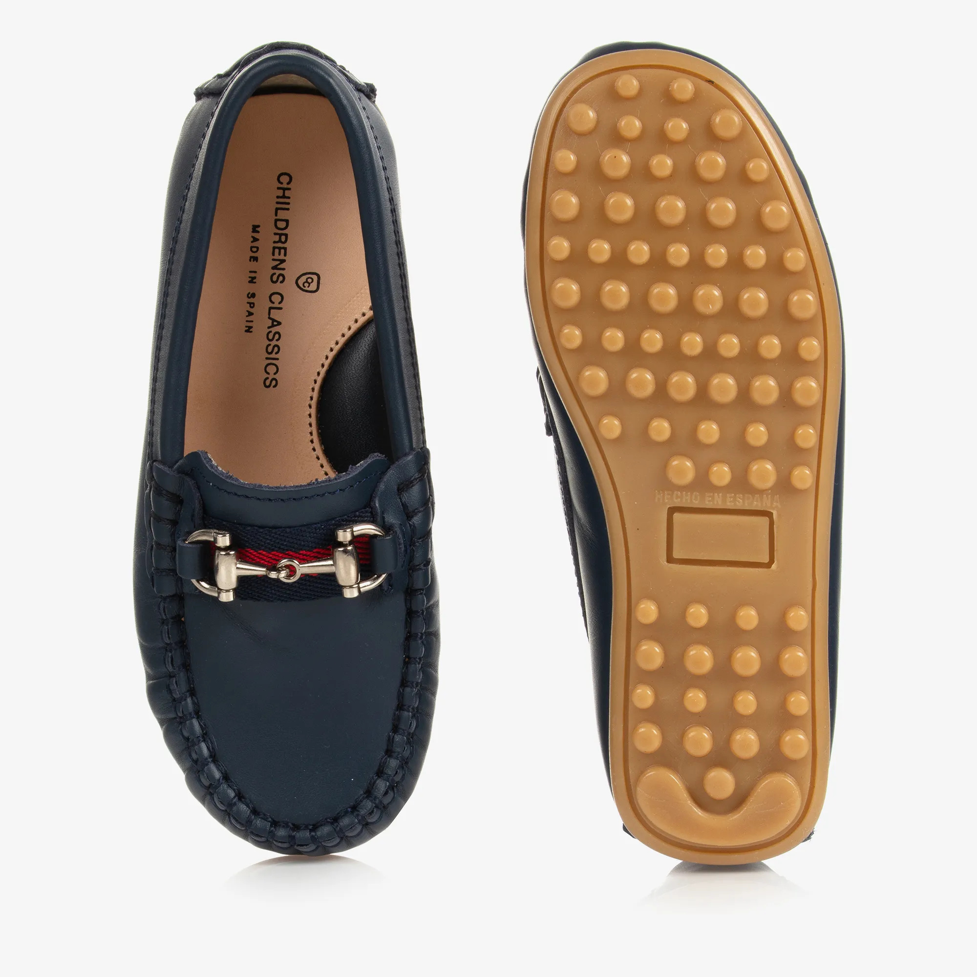 Boys Blue Leather Moccasins