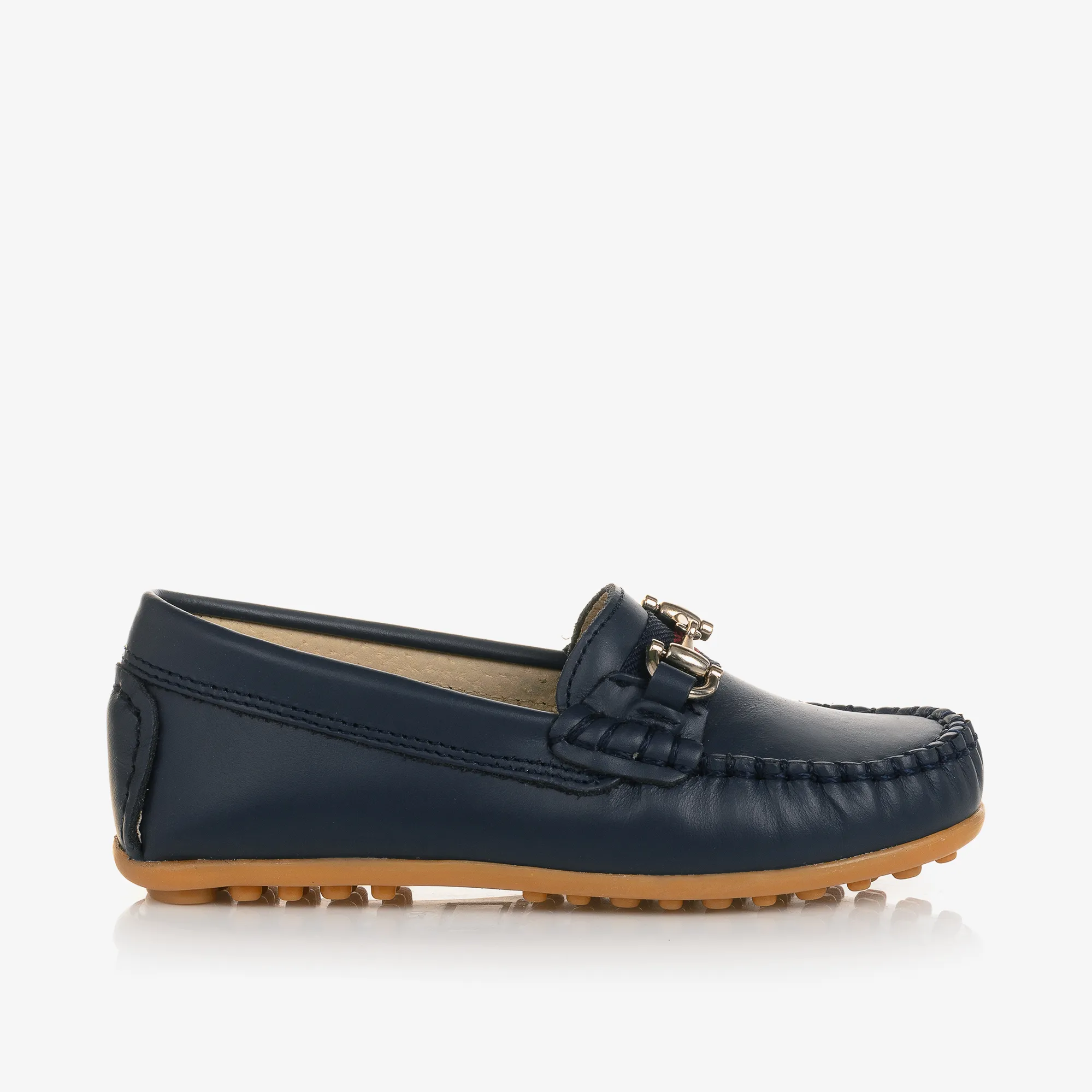 Boys Blue Leather Moccasins