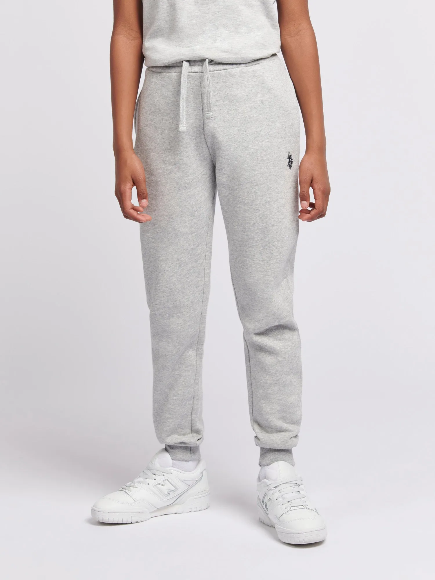 Boys Double Horsemen Joggers in Mid Grey Marl