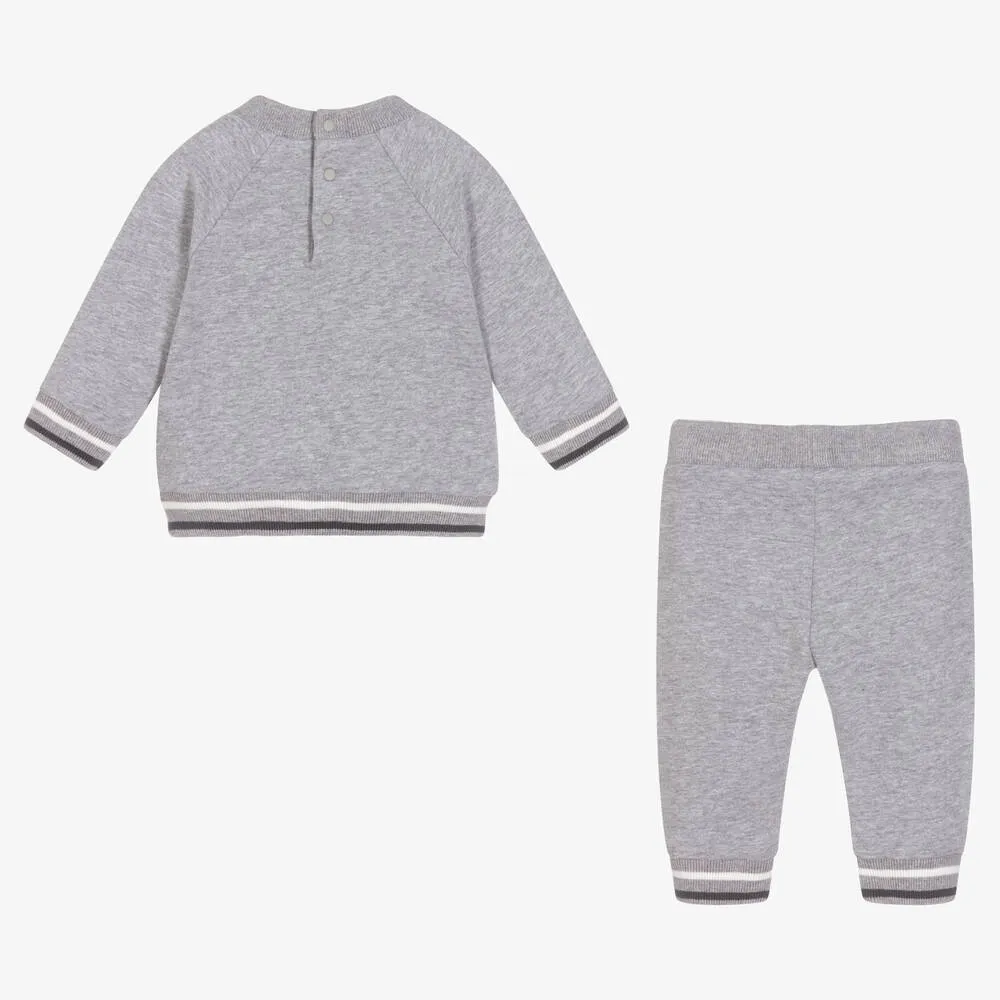 Grey Cotton Boys Tracksuit